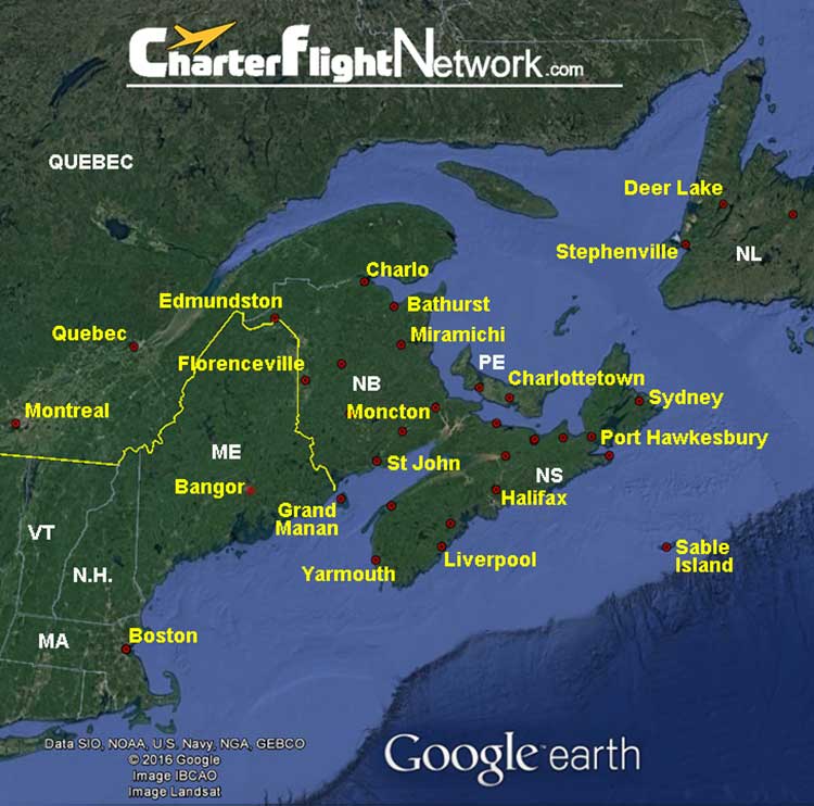 New Brunswick  Air Charter Flights